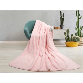 Sherpa Lined Sublimation Minky Blanket(Pink/White, 127*152cm/50"x 60")(10/pack)